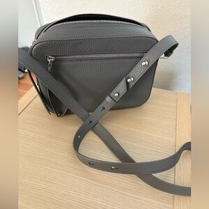 NWOT- ALLSAINTS LEATHER GRAY CROSSBODY